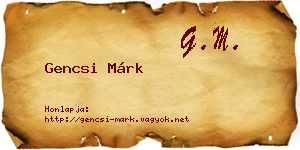 Gencsi Márk névjegykártya